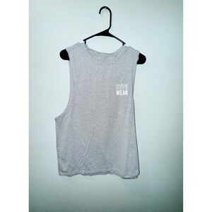 HYPR WEAR Mens L Muscle Tank Top Sleeveless Gray Gym Workout Fitness Casual NWOT